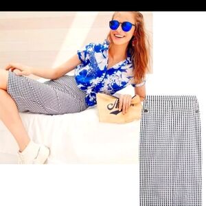 J.Crew Checkered Pencil Midi Skirt Gingham Black and White, Lined Size 4 Skirt